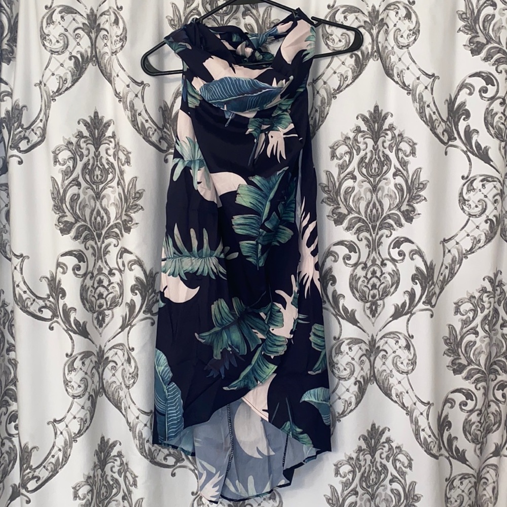 Tropical strapless dress